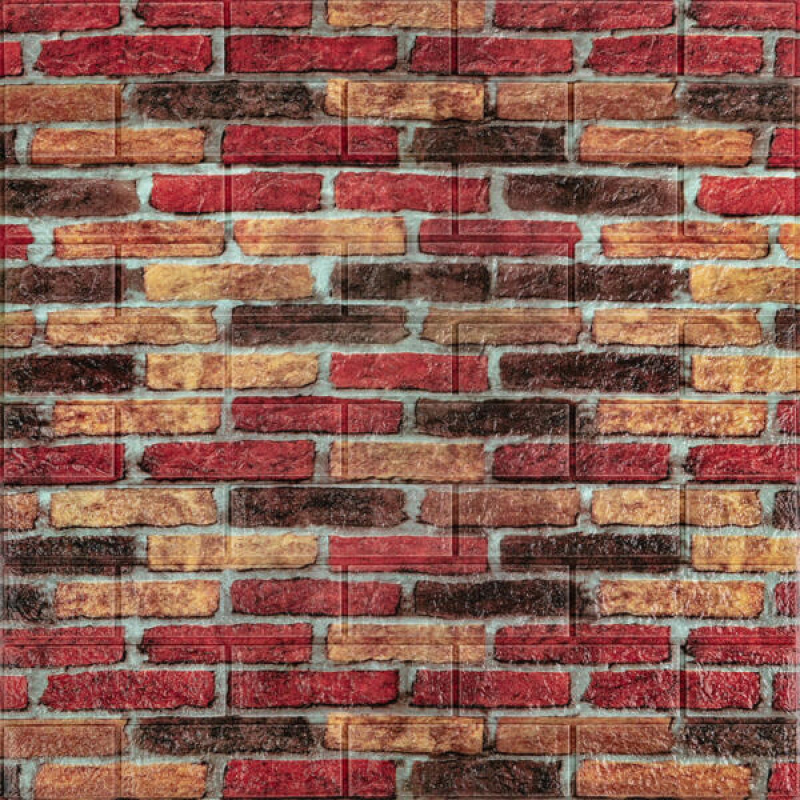 Самоклеюча декоративна 3D панель 700х770х5мм Бежево-коричнева Катеринославська цегла (047)