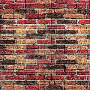 Самоклеюча декоративна 3D панель 700х770х5мм Бежево-коричнева Катеринославська цегла (047)