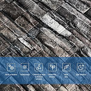 Самоклеюча декоративна 3D панель 700х770х5мм Сіра цегла піщаник (059)