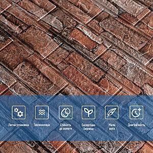 Самоклеюча декоративна 3D панель 700х770х5мм Червона цегла піщаник (058)