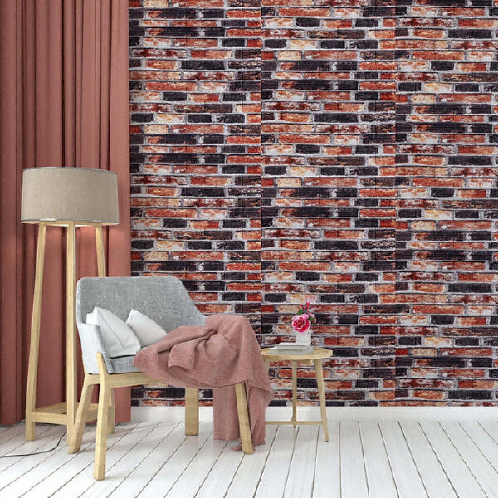 Декоративна 3D панель 700х770х5мм Сіро-синя Катеринославська цегла (048)