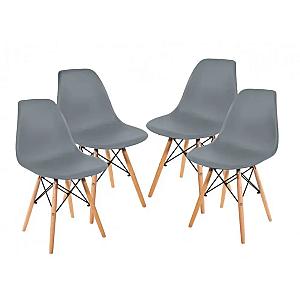 Крісло для кухні на ніжках Bonro В-173 FULL KD сіре (4шт)