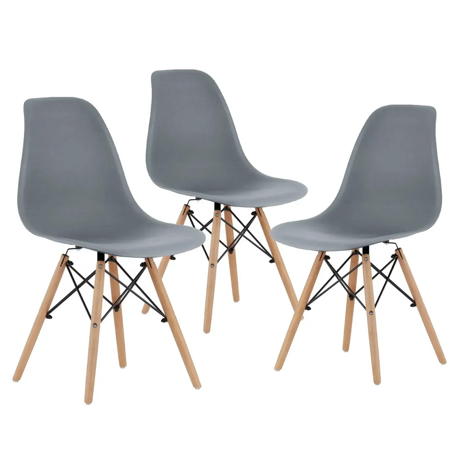 Крісло для кухні на ніжках Bonro В-173 FULL KD сіре (3шт)