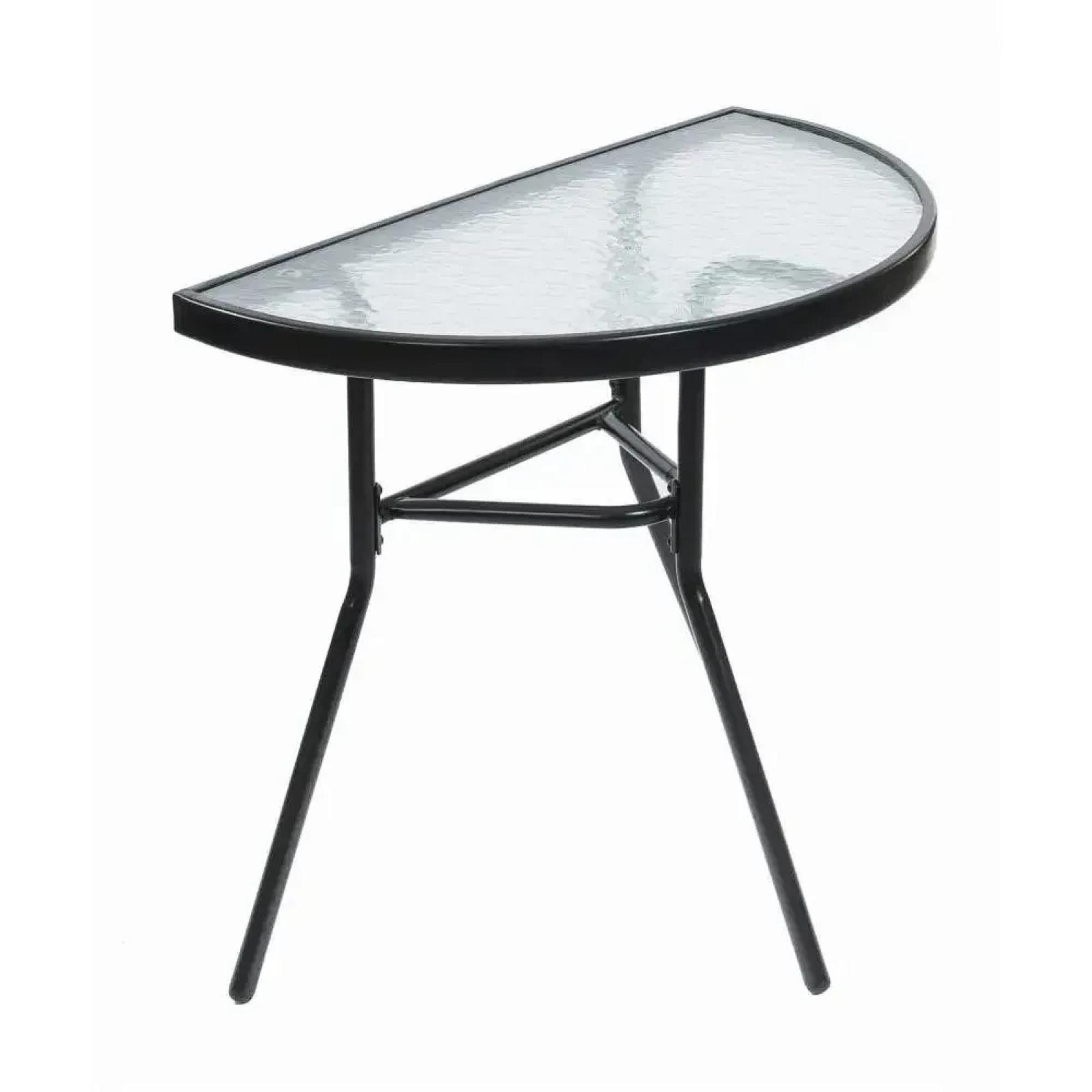 Столик для балкона тераси саду напівкруглий Bonro B-1913 чорний