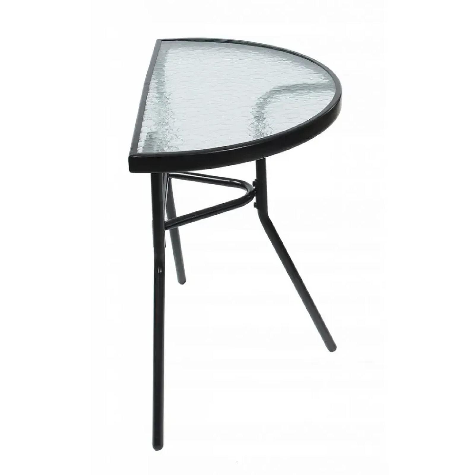 Столик для балкона тераси саду напівкруглий Bonro B-1913 чорний
