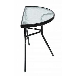 Столик для балкона тераси саду напівкруглий Bonro B-1913 чорний
