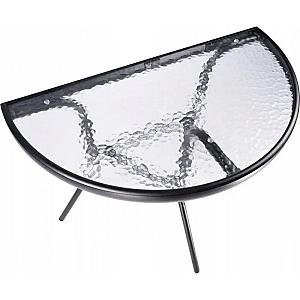 Столик для балкона тераси саду напівкруглий Bonro B-1913 чорний