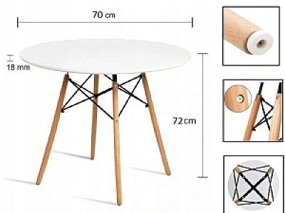 Стіл обідній круглий Bonro В-957-700 білий