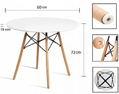 Стіл обідній круглий Bonro В-957-600 білий