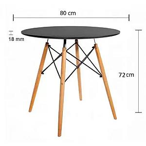 Стіл обідній круглий Bonro В-957-800 чорний