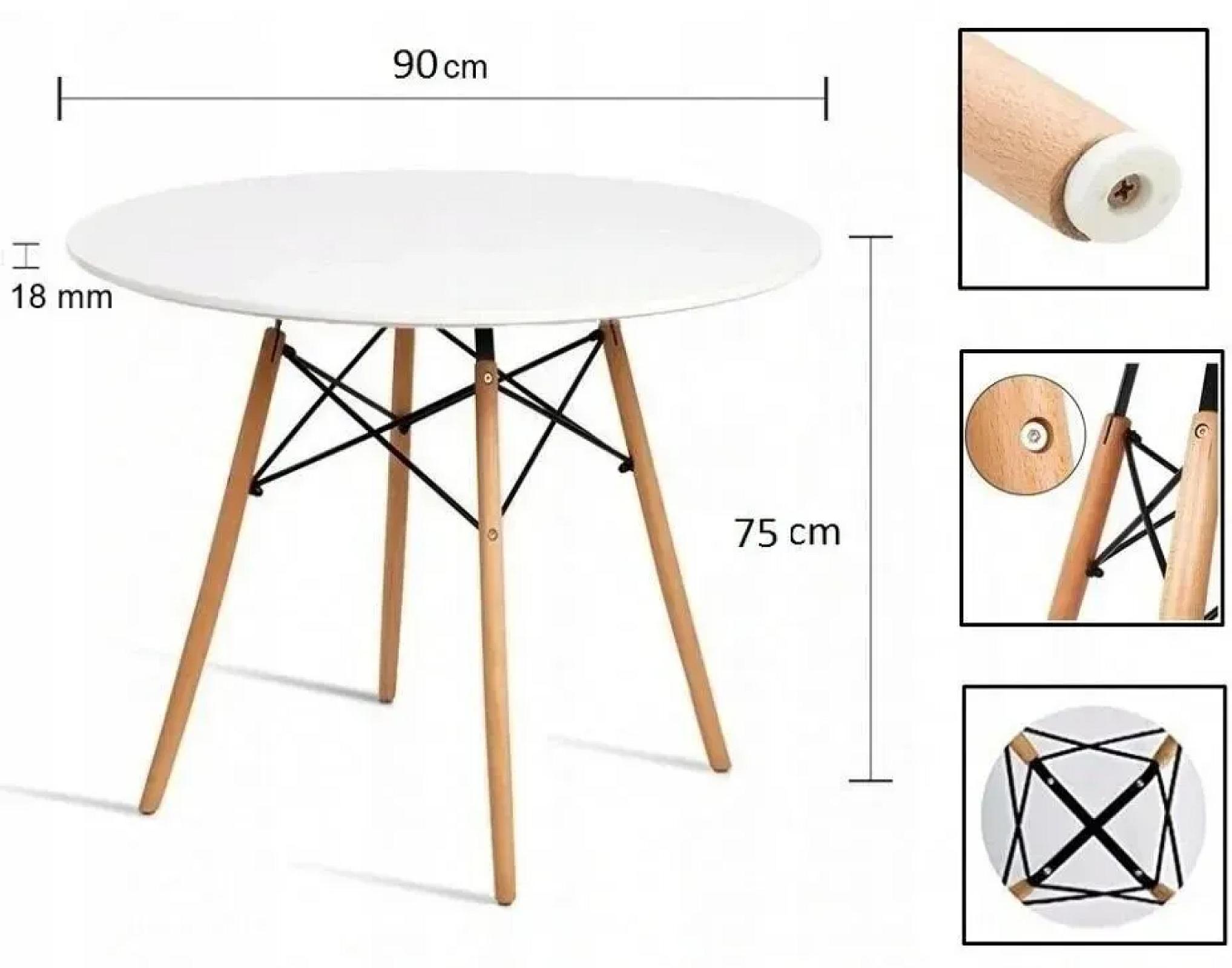 Стіл обідній круглий Bonro В-957-900 чорний