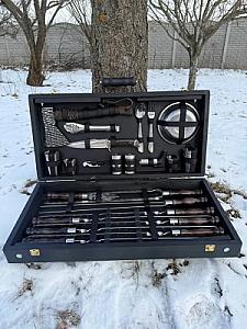 Набір шампурів у дерев'яному кейсі «МЕСНИК»