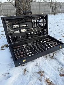 Набір шампурів у дерев'яному кейсі «МЕСНИК»