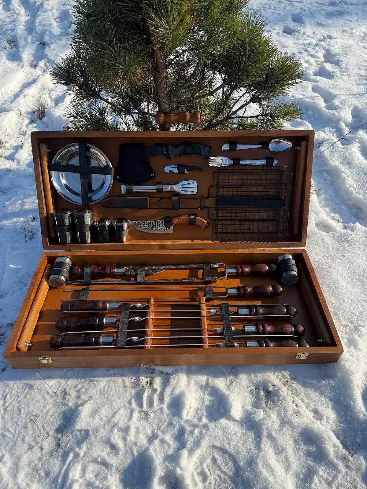 Набір шампурів "ЧИКАГО" у дерев'яному кейсі