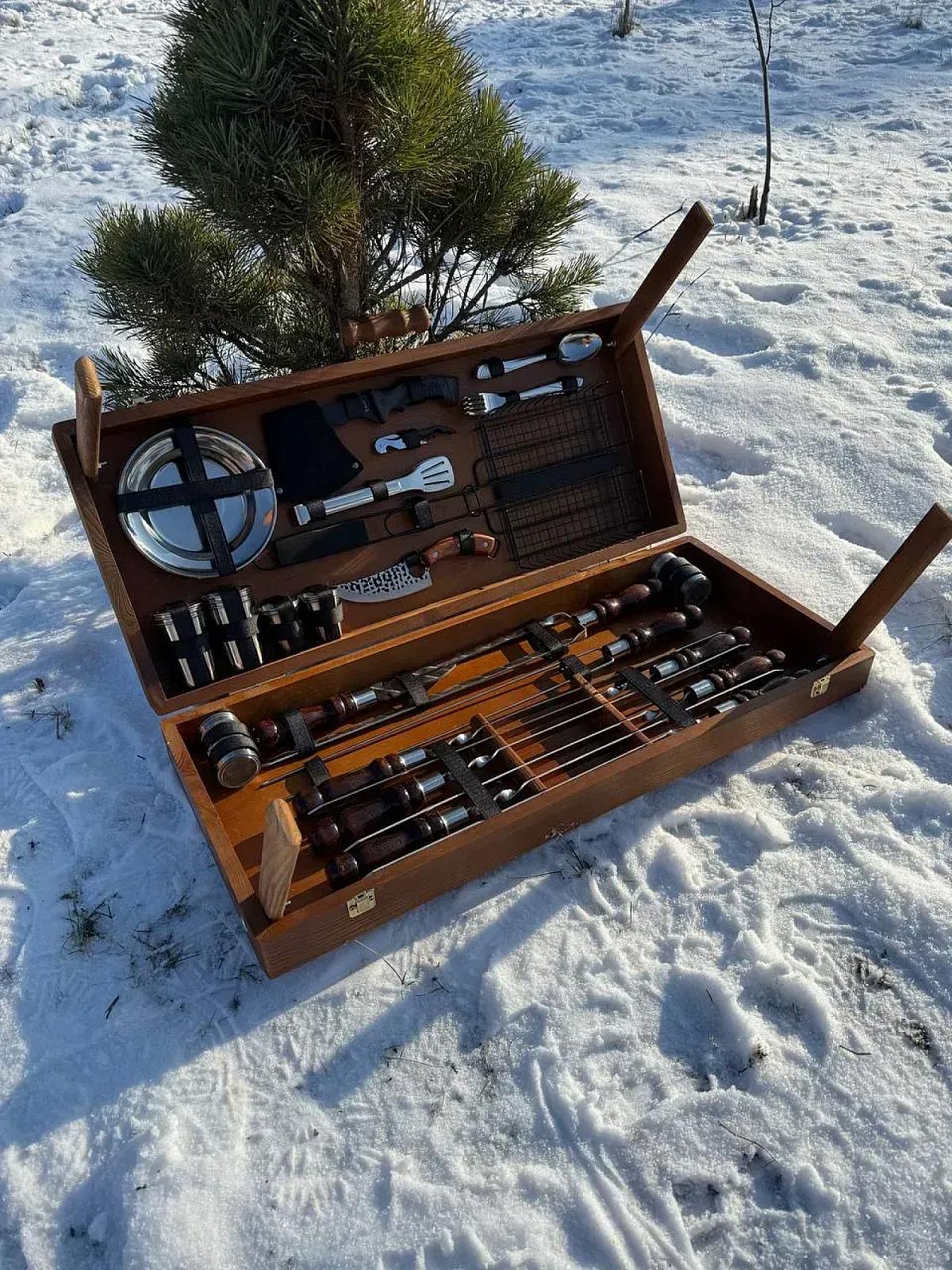 Набір шампурів "ЧИКАГО" у дерев'яному кейсі