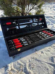 Дерев'яний кейс із набором шампурів «МАЧО»