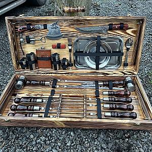 Дерев'яний кейс із набором шампурів «ХОРТИЦЯ»