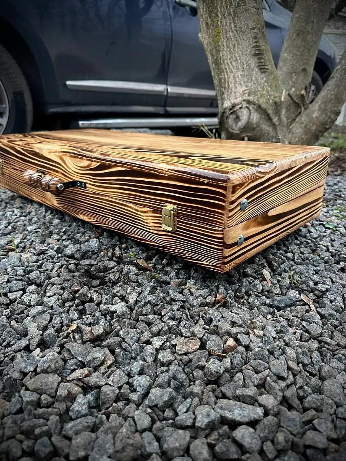 Дерев'яний кейс із набором шампурів «ХОРТИЦЯ»