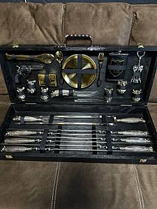 Кейс дерев’яний з набором шампурів «GOLD»