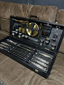 Кейс дерев’яний з набором шампурів «GOLD»