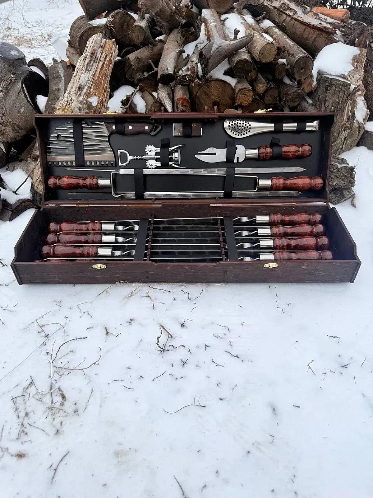 Фанерний кейс «Case-14» з набором шампурів