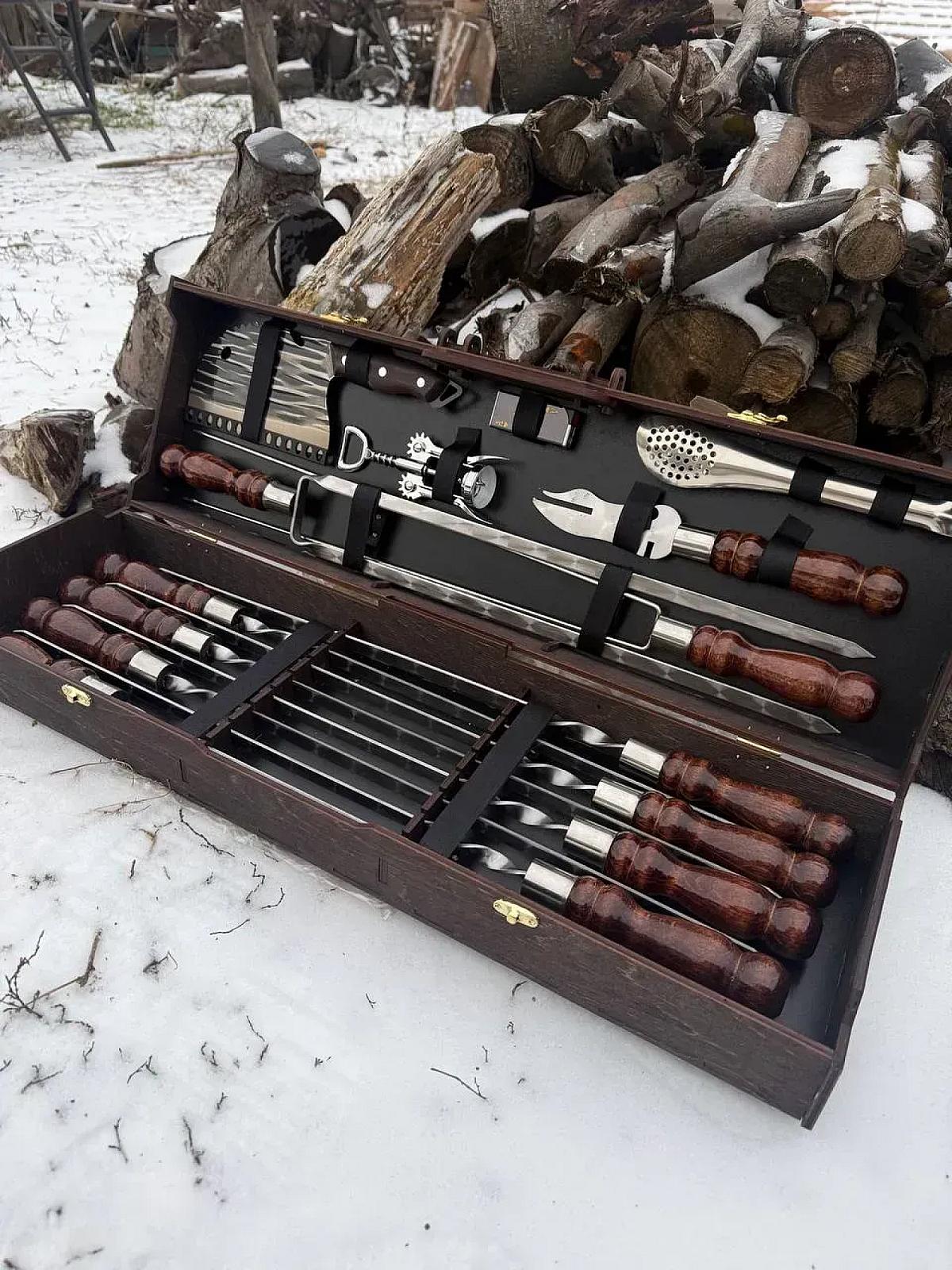 Фанерний кейс «Case-14» з набором шампурів