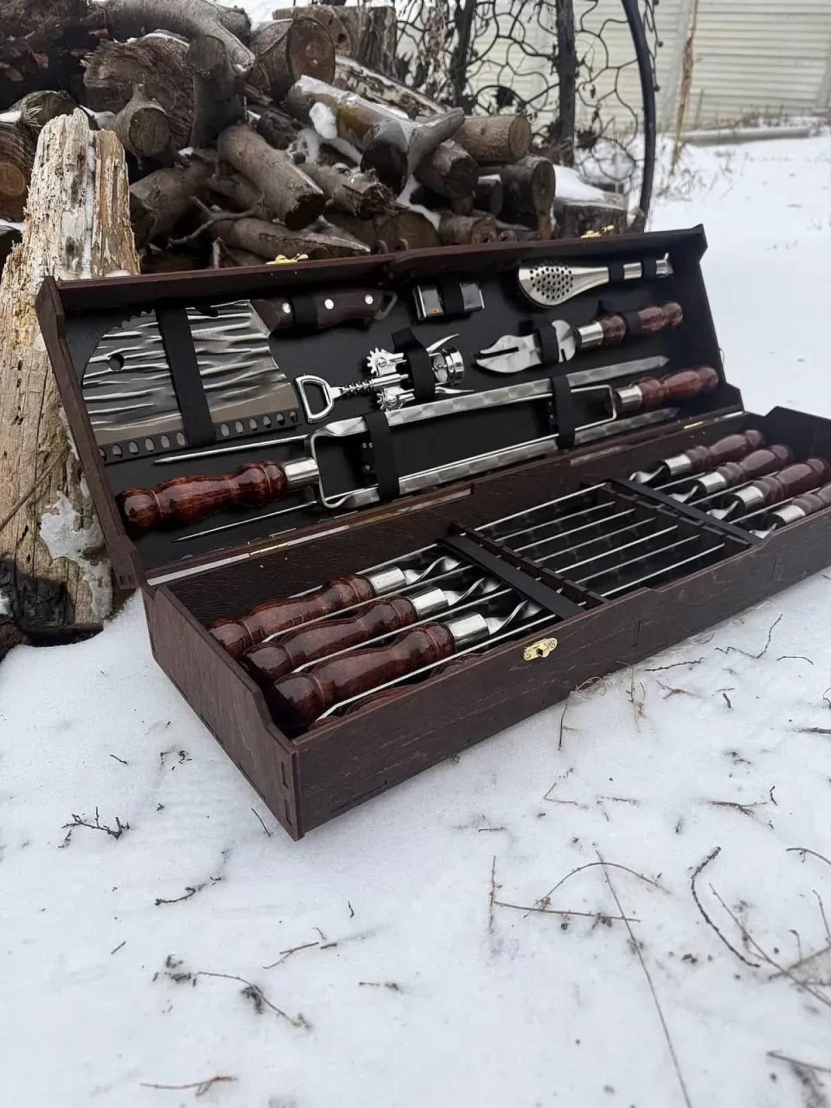 Фанерний кейс «Case-14» з набором шампурів