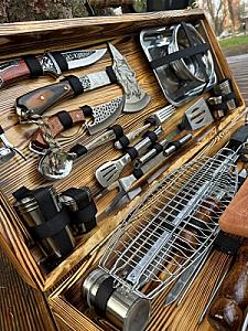 Набір шампурів «NEW Отаман» у кейсі з дерева