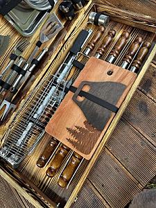 Набір шампурів «NEW Отаман» у кейсі з дерева