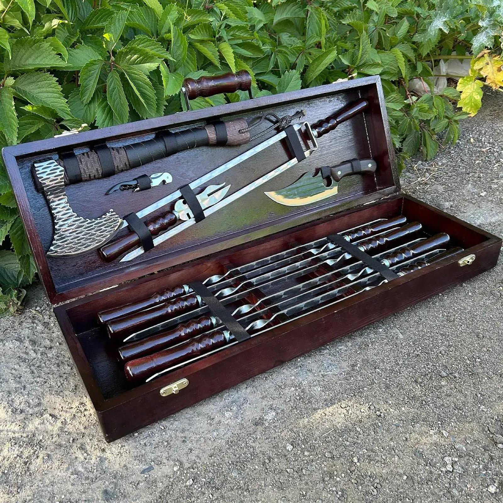 Дерев'яний кейс із набором шампурів "СТРІЛА"