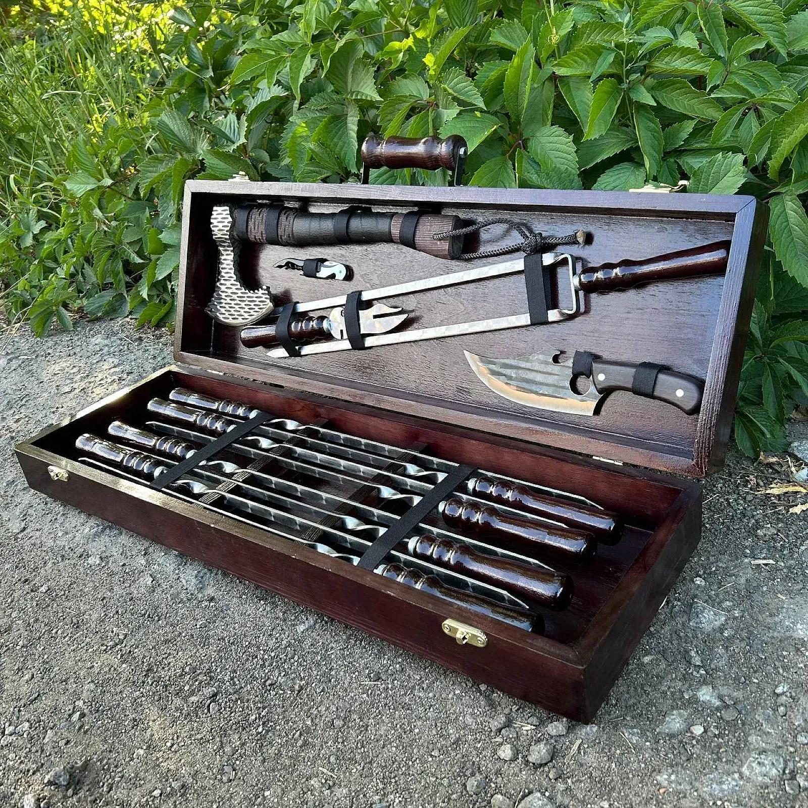 Дерев'яний кейс із набором шампурів "СТРІЛА"