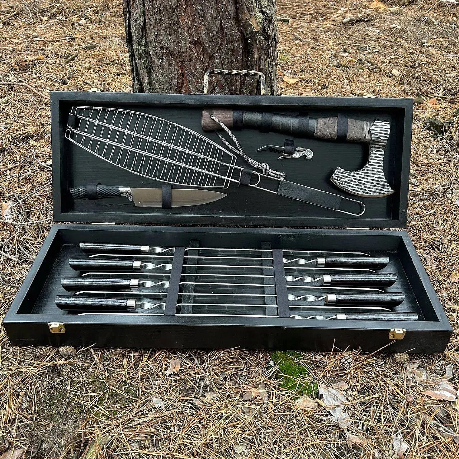 Дерев'яний кейс із набором шампурів «ЛЮКСЕМБУРГ»