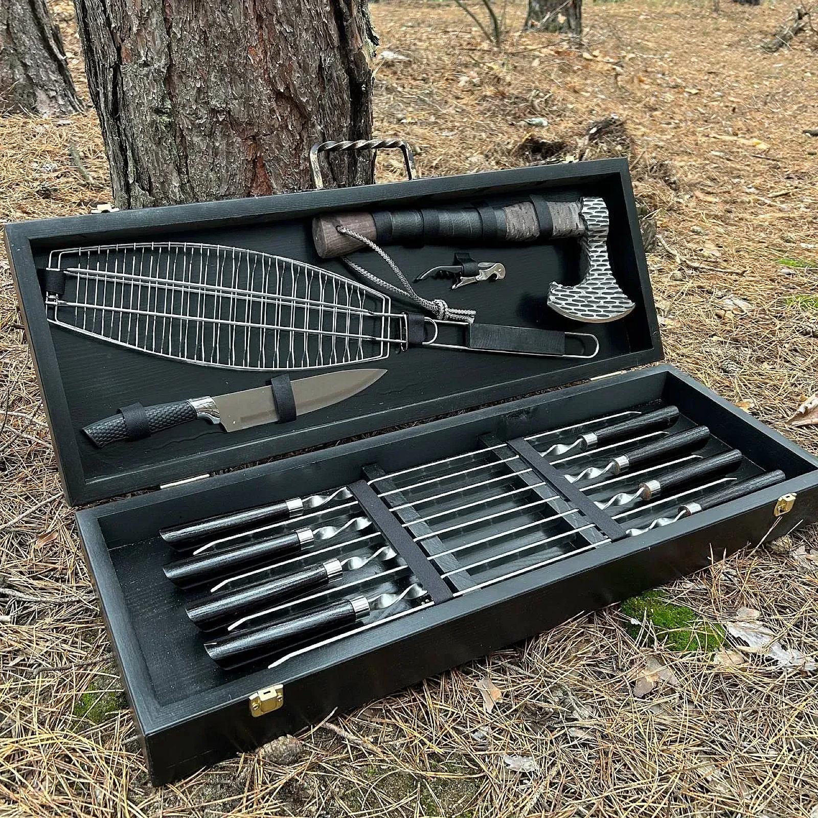 Дерев'яний кейс із набором шампурів «ЛЮКСЕМБУРГ»