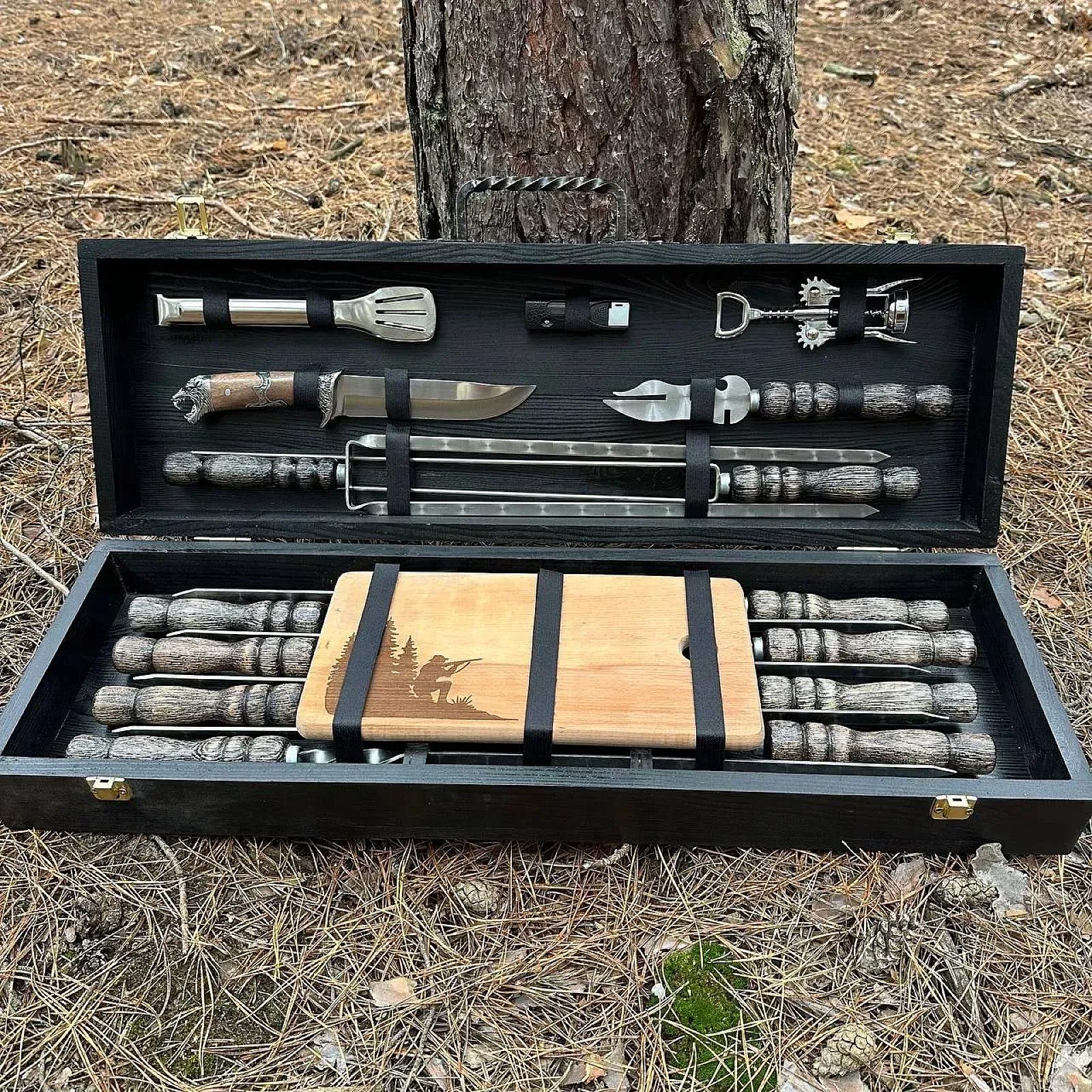 Дерев'яний кейс із набором шампурів «МАЯК»