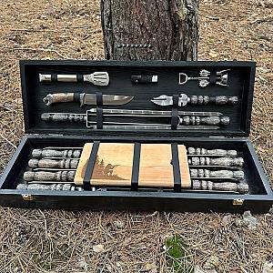 Дерев'яний кейс із набором шампурів «МАЯК»