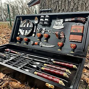 Кейс дерев'яний з набором шампурів «ЧОРНИЙ КНЯЗЬ»