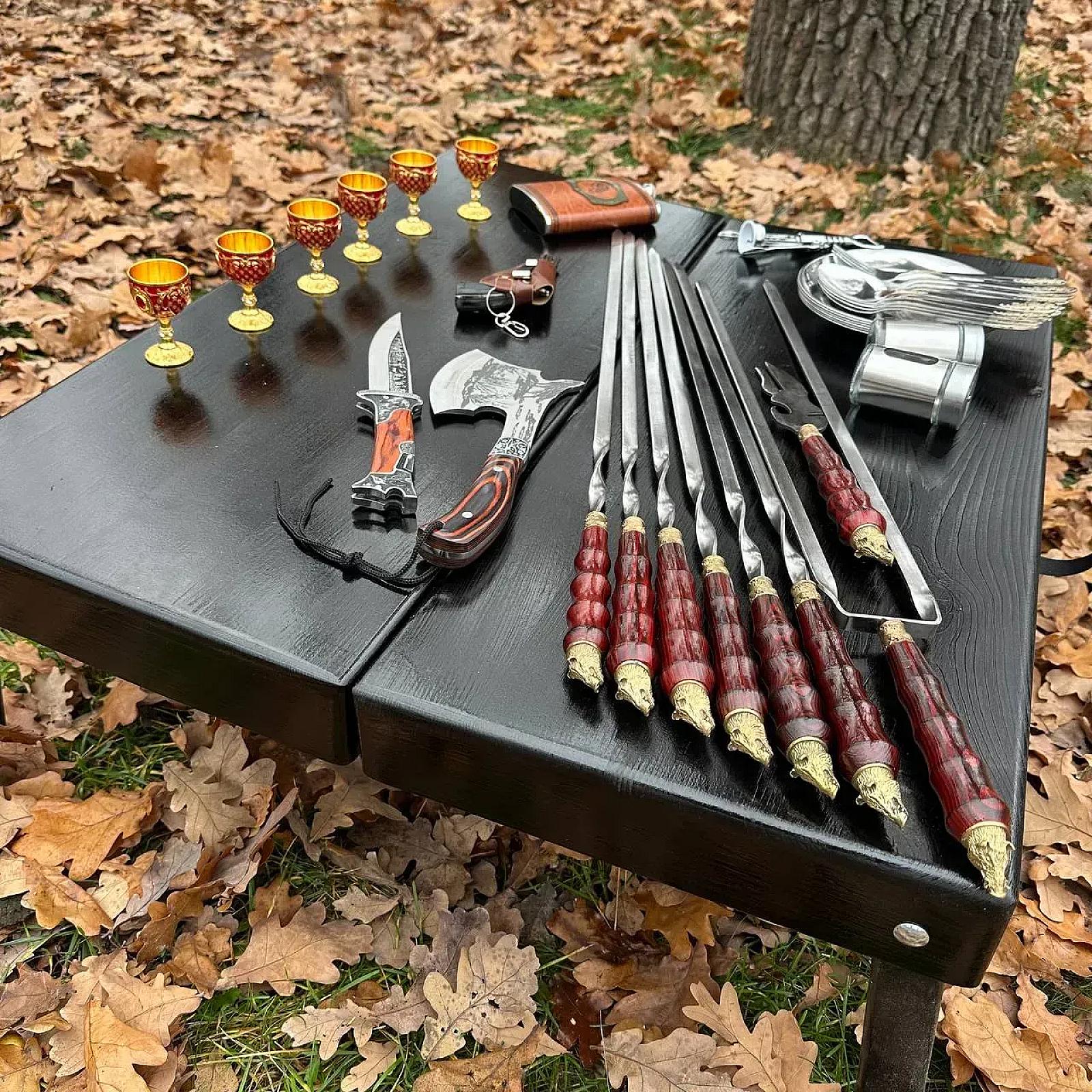 Кейс дерев'яний з набором шампурів «ЧОРНИЙ КНЯЗЬ»