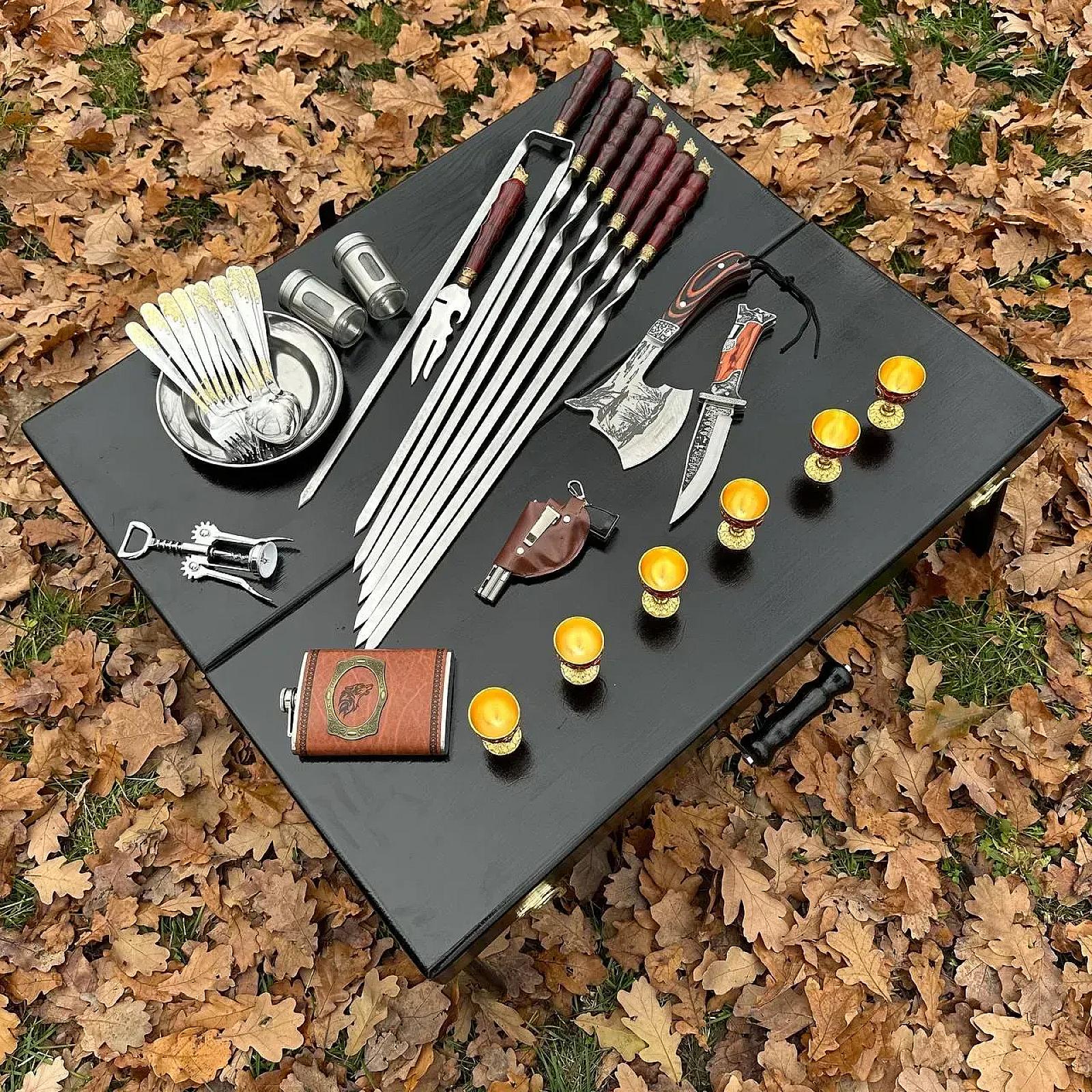 Кейс дерев'яний з набором шампурів «ЧОРНИЙ КНЯЗЬ»
