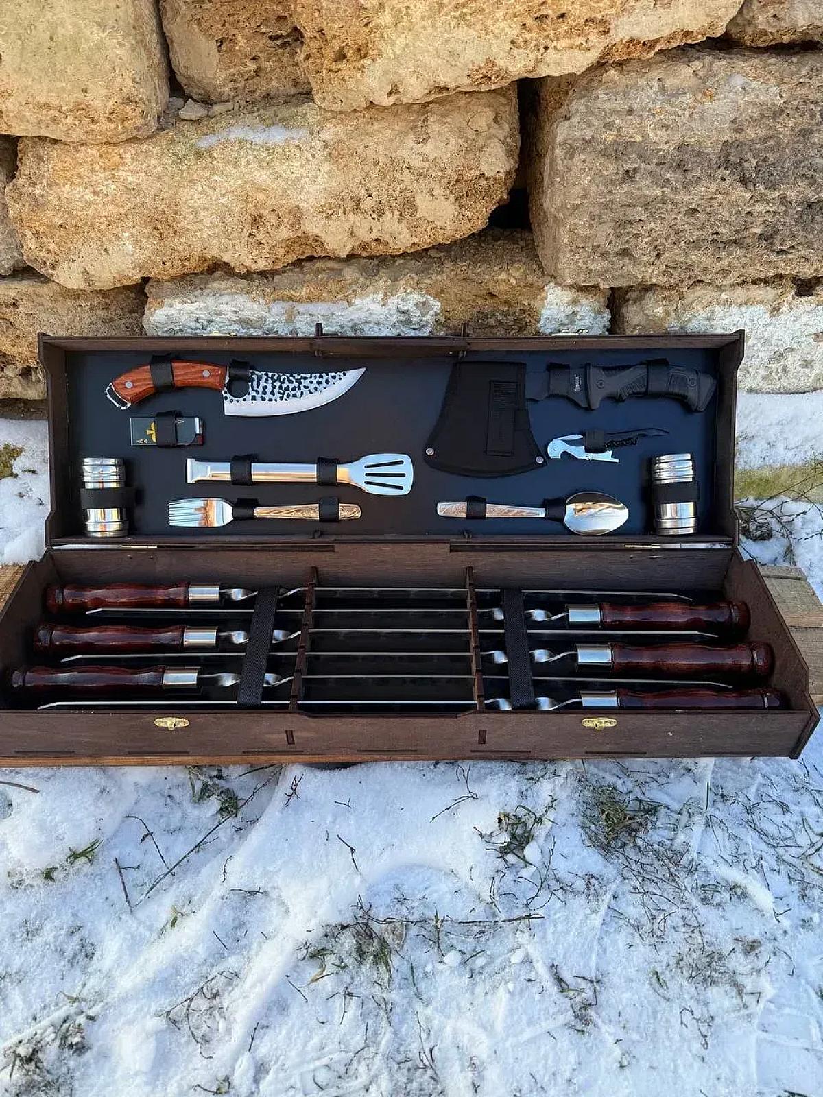 Фанерний кейс «Case-12» з набором шампурів