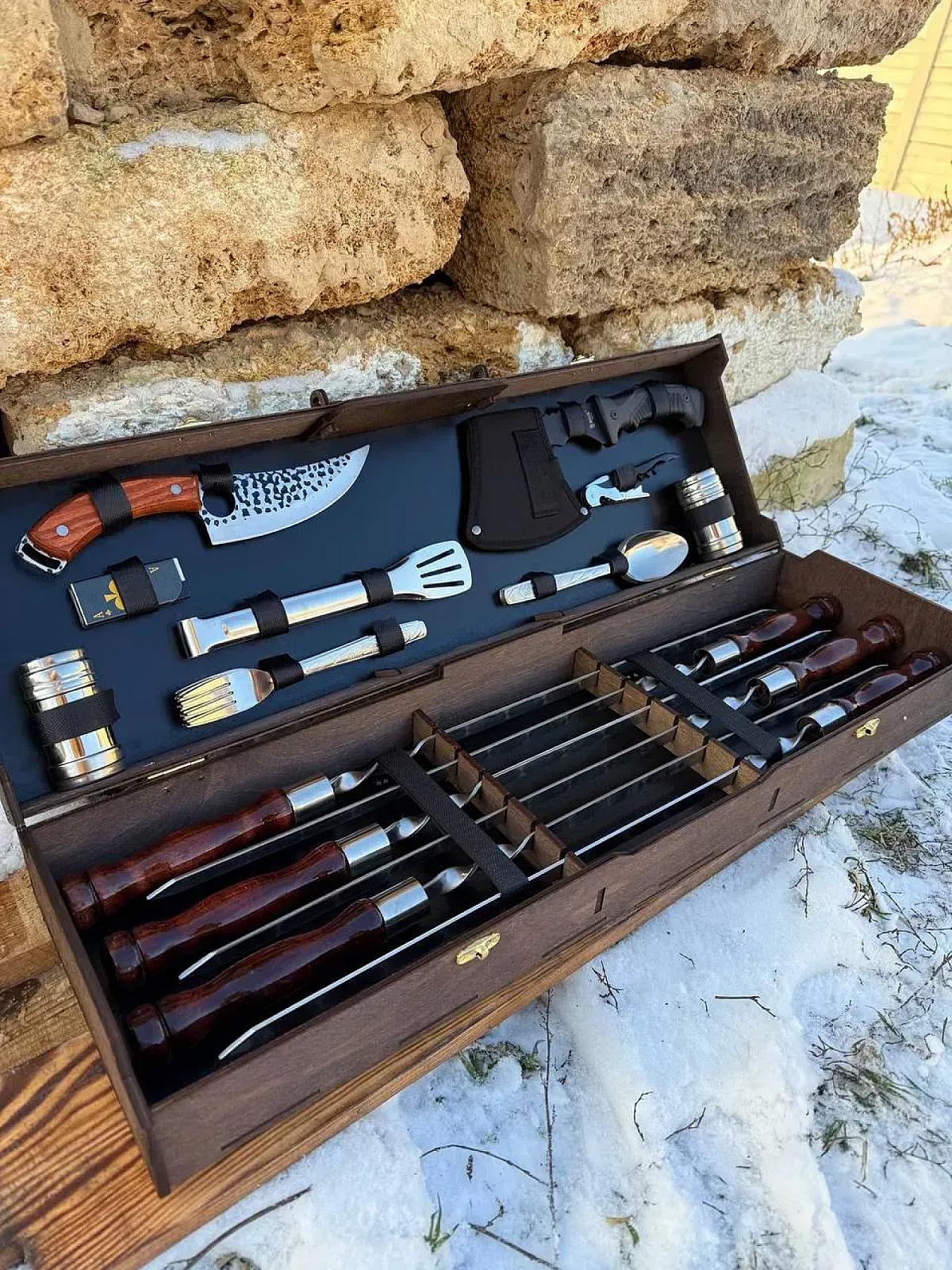 Фанерний кейс «Case-12» з набором шампурів