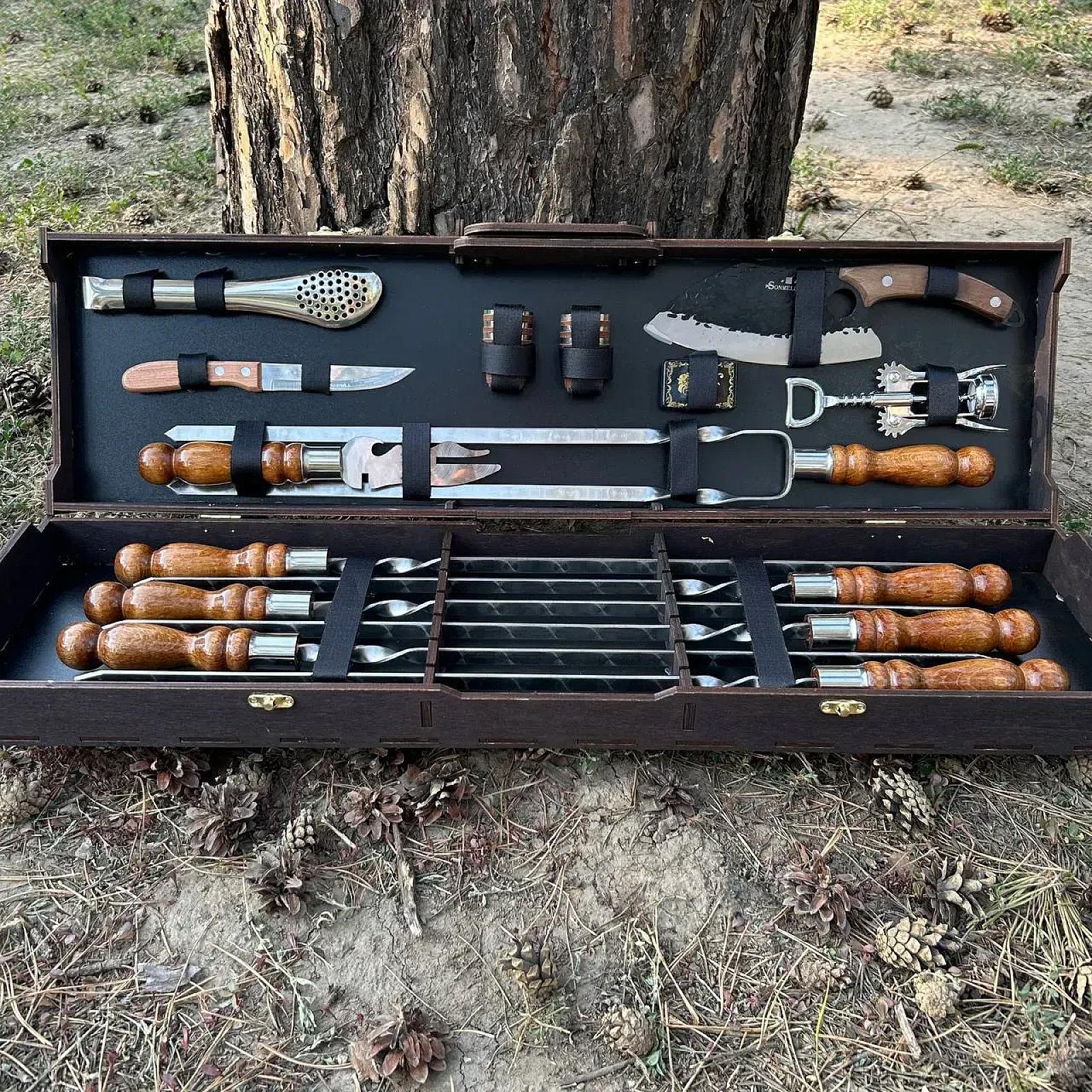 Фанерний кейс "CASE-5" з набором шампурів