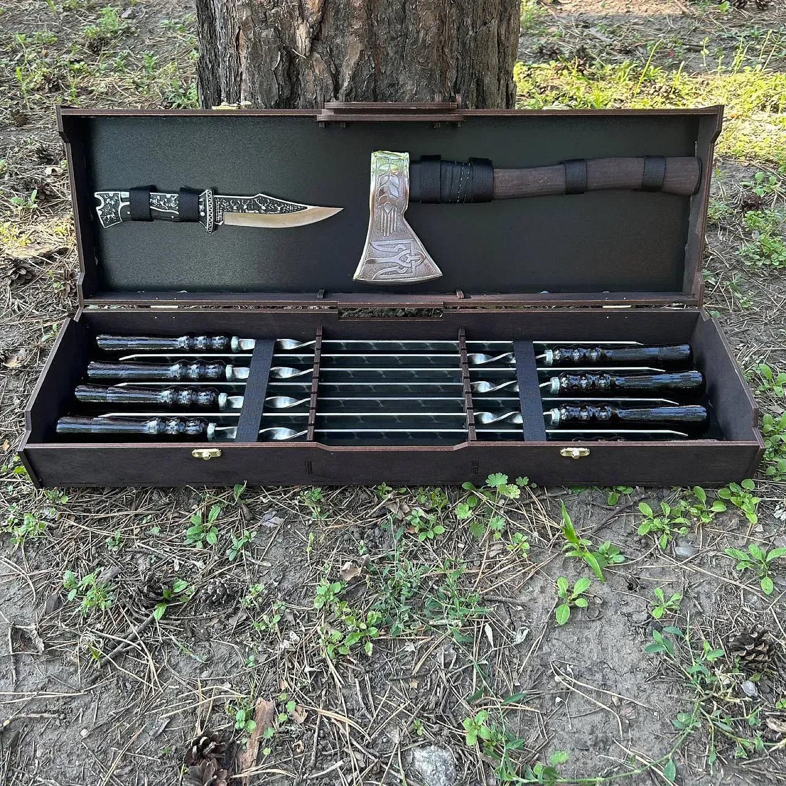 Набір шампурів "CASE-4" у кейсі з фанери