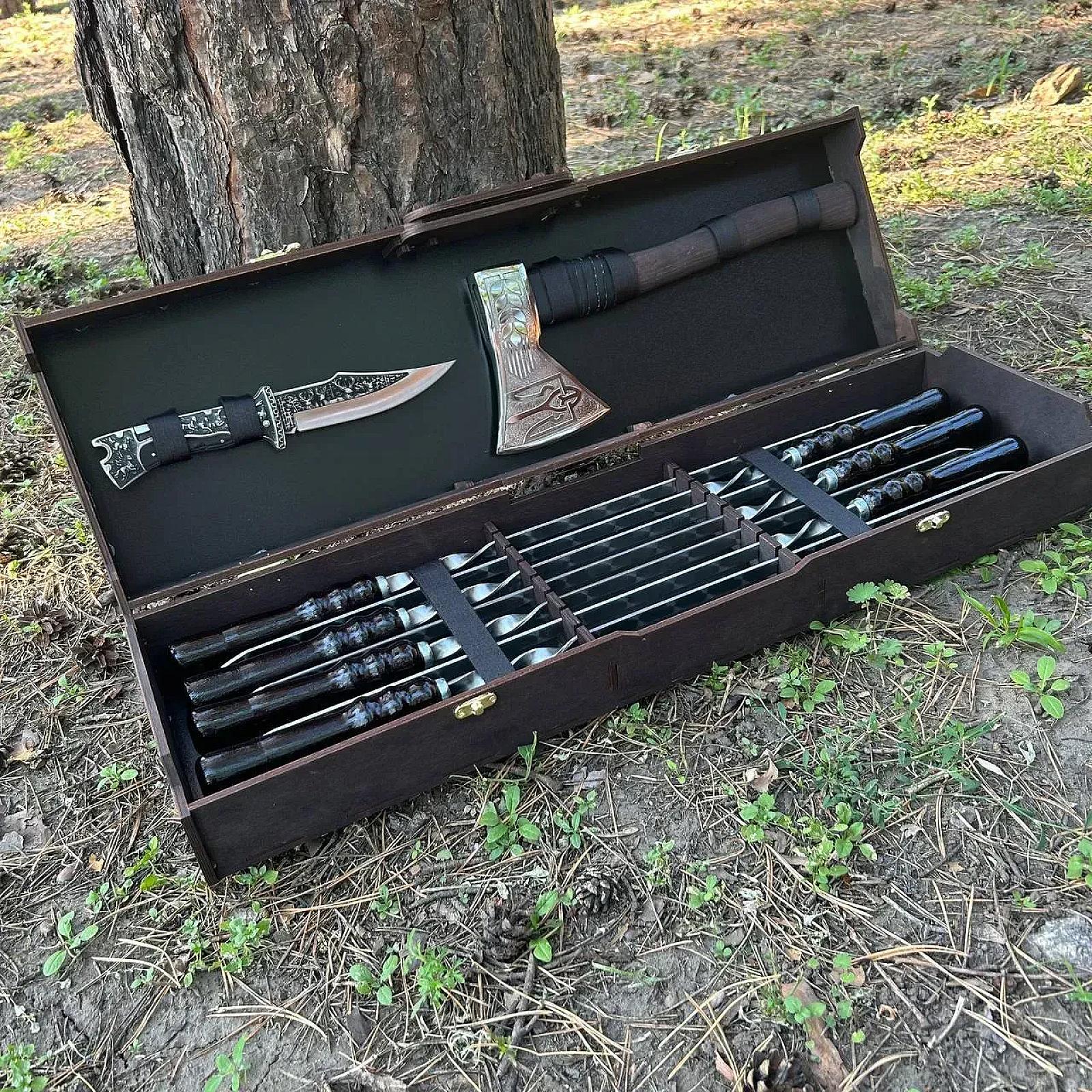 Набір шампурів "CASE-4" у кейсі з фанери