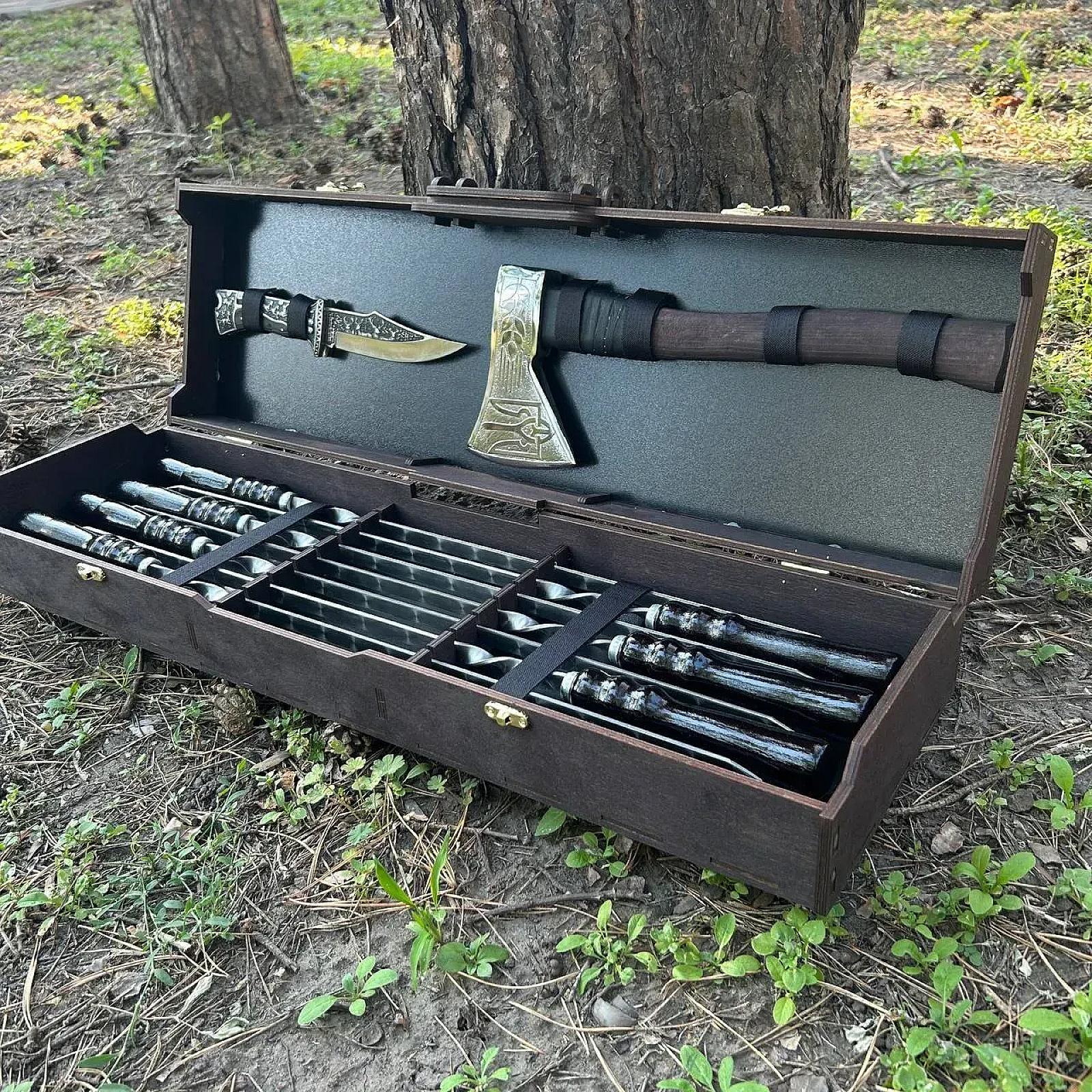 Набір шампурів "CASE-4" у кейсі з фанери