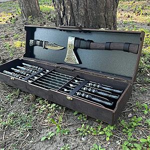 Набір шампурів "CASE-4" у кейсі з фанери