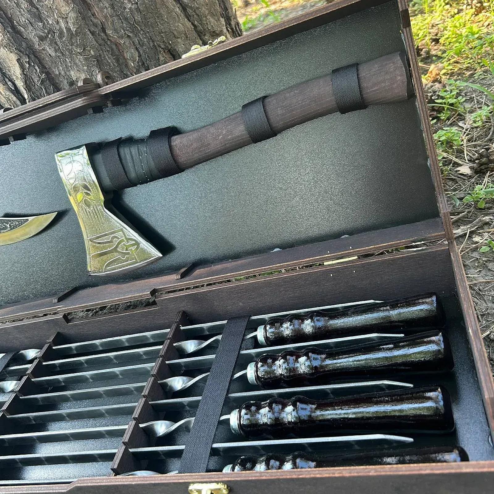 Набір шампурів "CASE-4" у кейсі з фанери