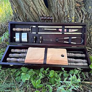 Дерев'яний кейс «ГУДВІН» із набором шампурів