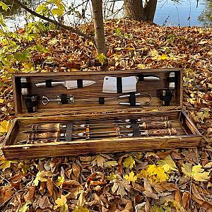 Дерев’яний кейс із набором шампурів «ШАМПУРОК»