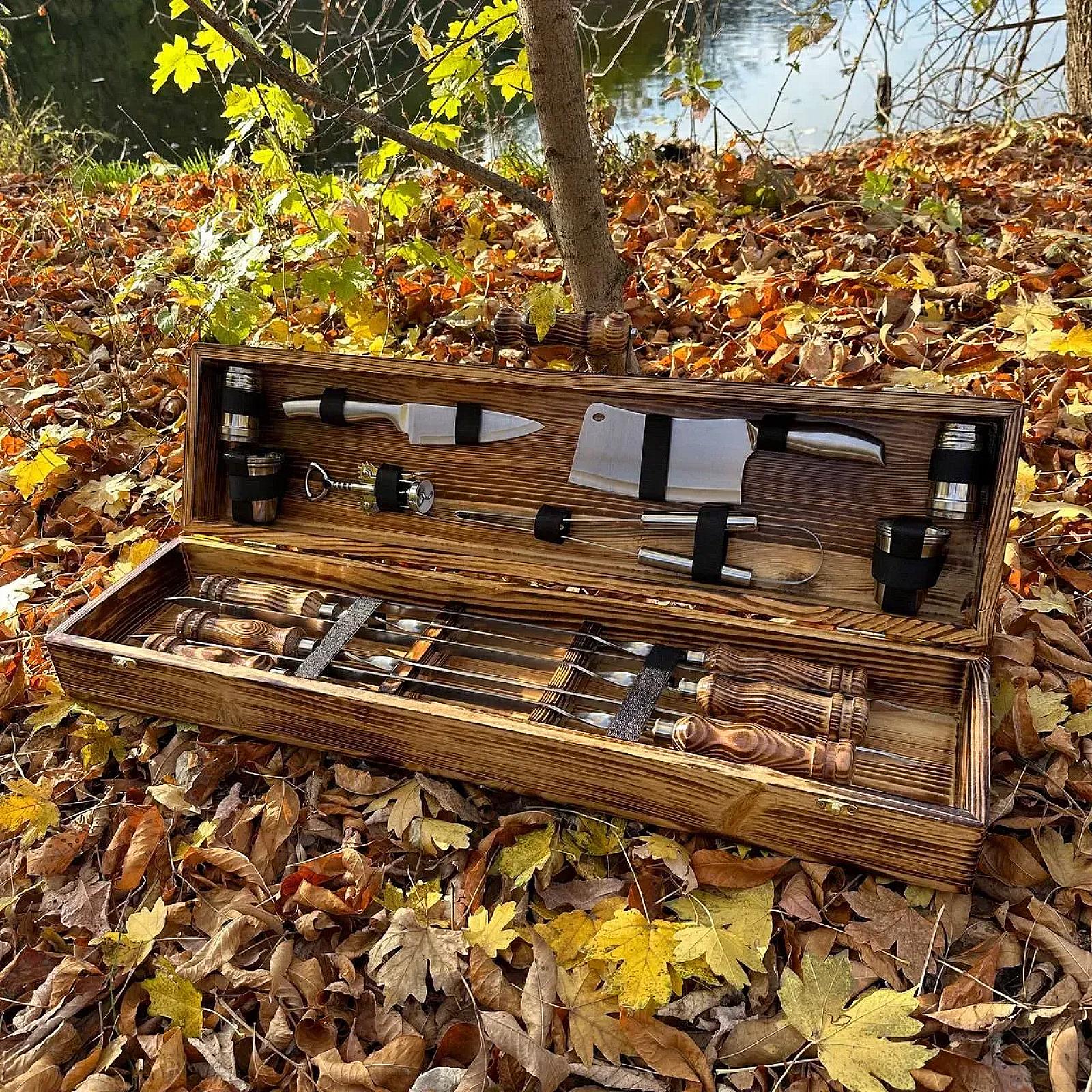 Дерев’яний кейс із набором шампурів «ШАМПУРОК»