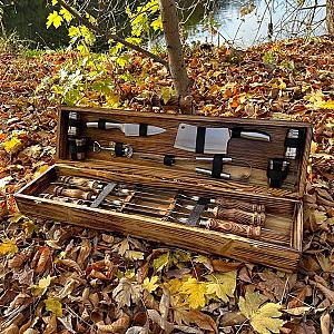 Дерев’яний кейс із набором шампурів «ШАМПУРОК»